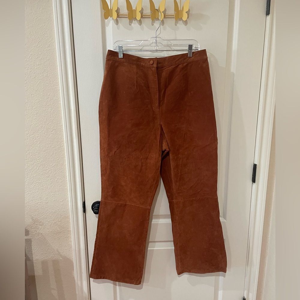 Vintage Via Accenti Pebbled Leather wide led pants